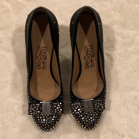 Salvatore Ferragamo Shoes - EUC ~ Ferragamo Sea Studded Heels